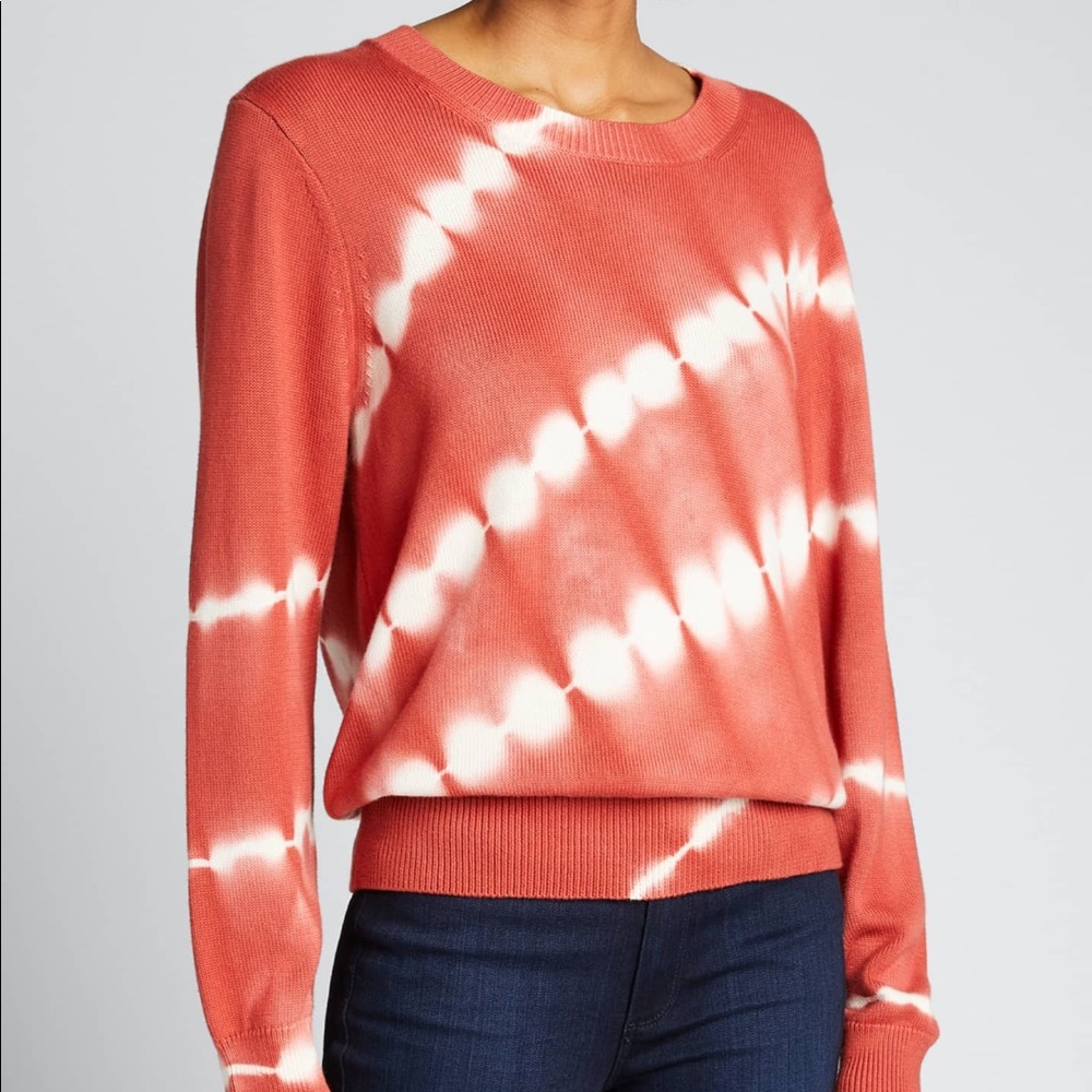 Veronica Beard Red Tie Dye Sweater
